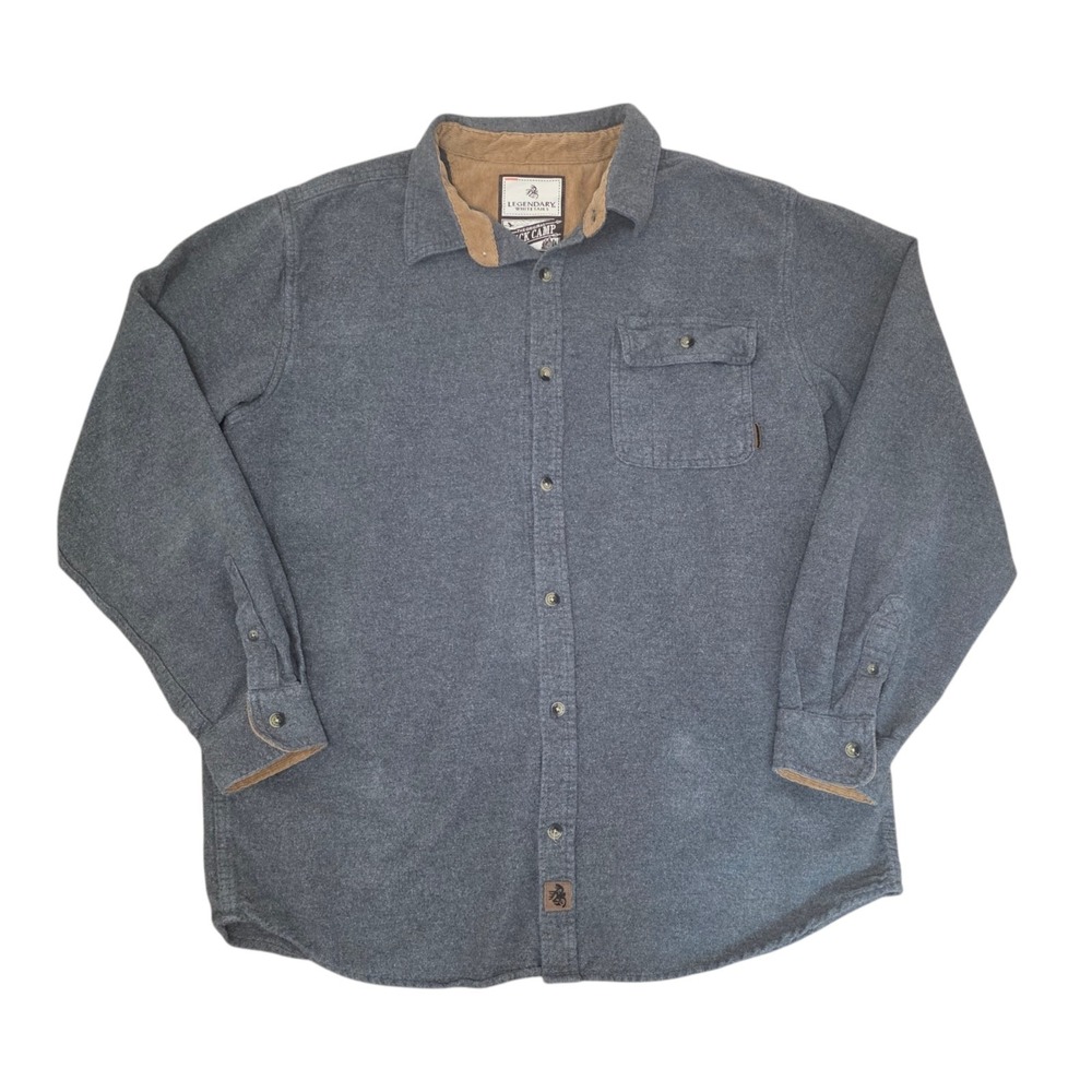 Legendary Whitetails Mens XLT Gray Buck Camp Flannel Classic Button-Up Shirt